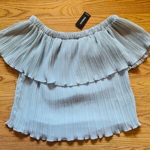 Express Light Blue Off-Shoulder Top